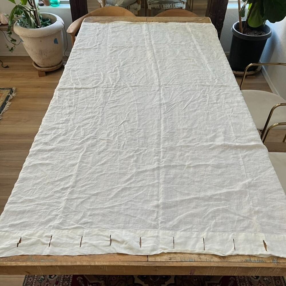 Thomas O'Brien Ivory Linen Fabric Shower Curtain 74" x 50"